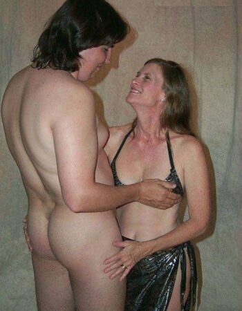 Son Grabbing Mom’s Boob While Posing Naked With Her